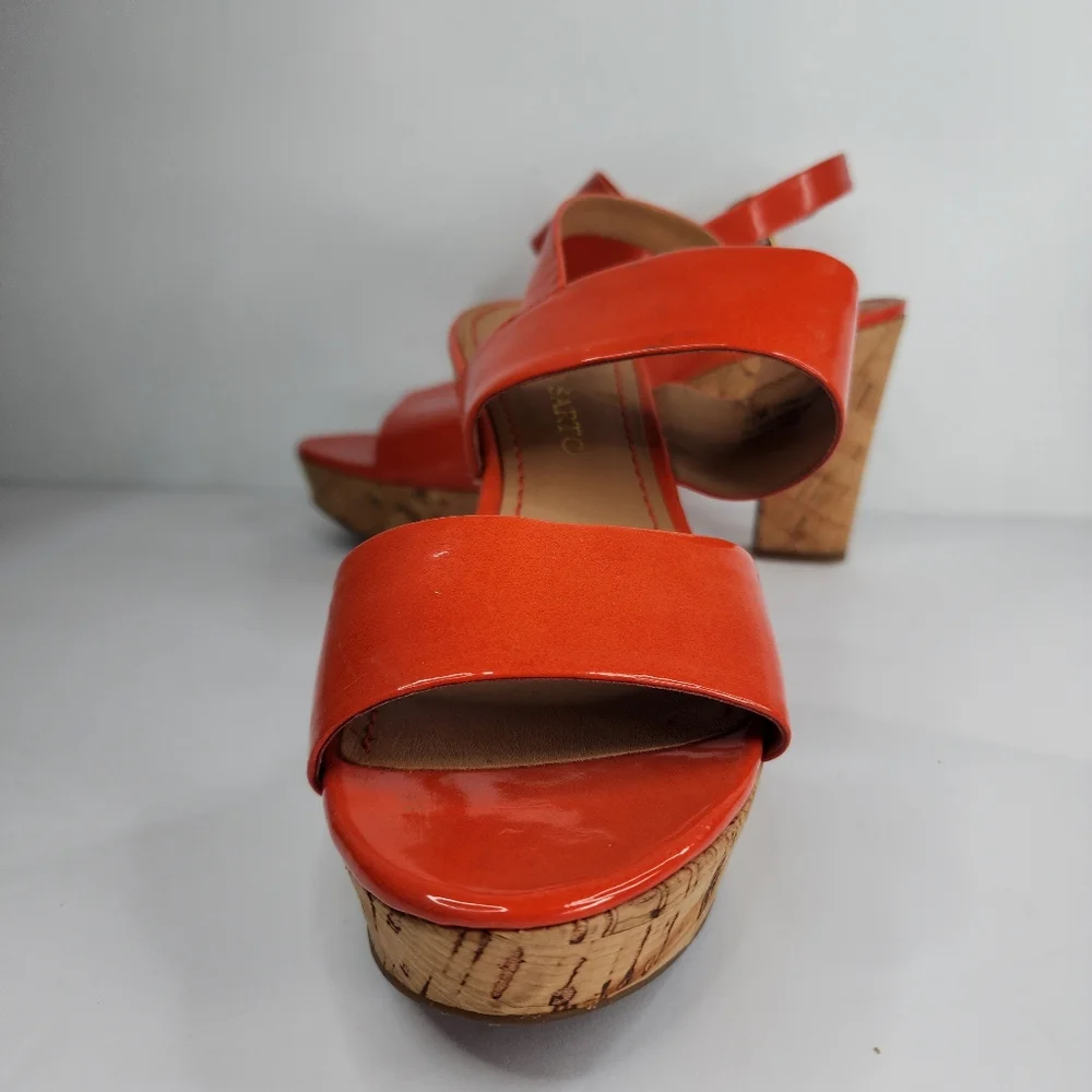 FRANCO SARTO Orange Platform Heels.